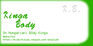 kinga body business card